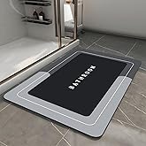 YUGMCOCE Bath Mat, Quick-Drying Non-Slip Thin Bathroom mat Super Absorbent Bath mats Rug-Bath Mats for Bathroom Floor Bathtub Vanity-Bathmat Bath Rug Easy Care Black 27.5" x15.7"
