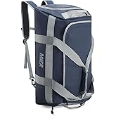 MIER Gym Bag for Men Large Duffel Backpack with Shoe Compartment, 60L Convertible Duffle Bags Weekender Overnight Bag for Gym Sports Travel, Blue