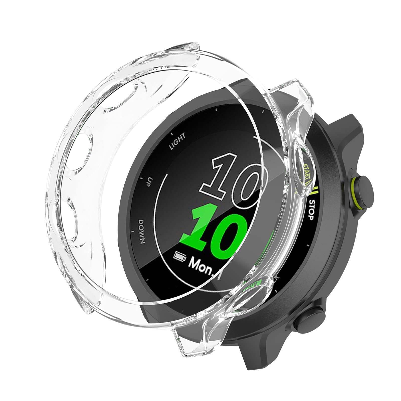 KZIOACSH Case for Garmin Forerunner 55, All Around Anti Drop Hard PC Proctective Bumper Cover [Without Screen Protector] Ultra Slim ScratchProof ShockProof Skin Cover Shell, Clear