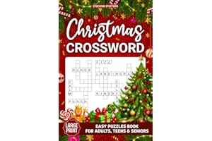 Christmas Crossword Puzzle Book For Adults: Relaxing Winter Holiday Themed Puzzles To Keep Your Mind Work, Fun White Elephant Gifts And Stocking Stuffers For Seniors, Teens, Men & Women