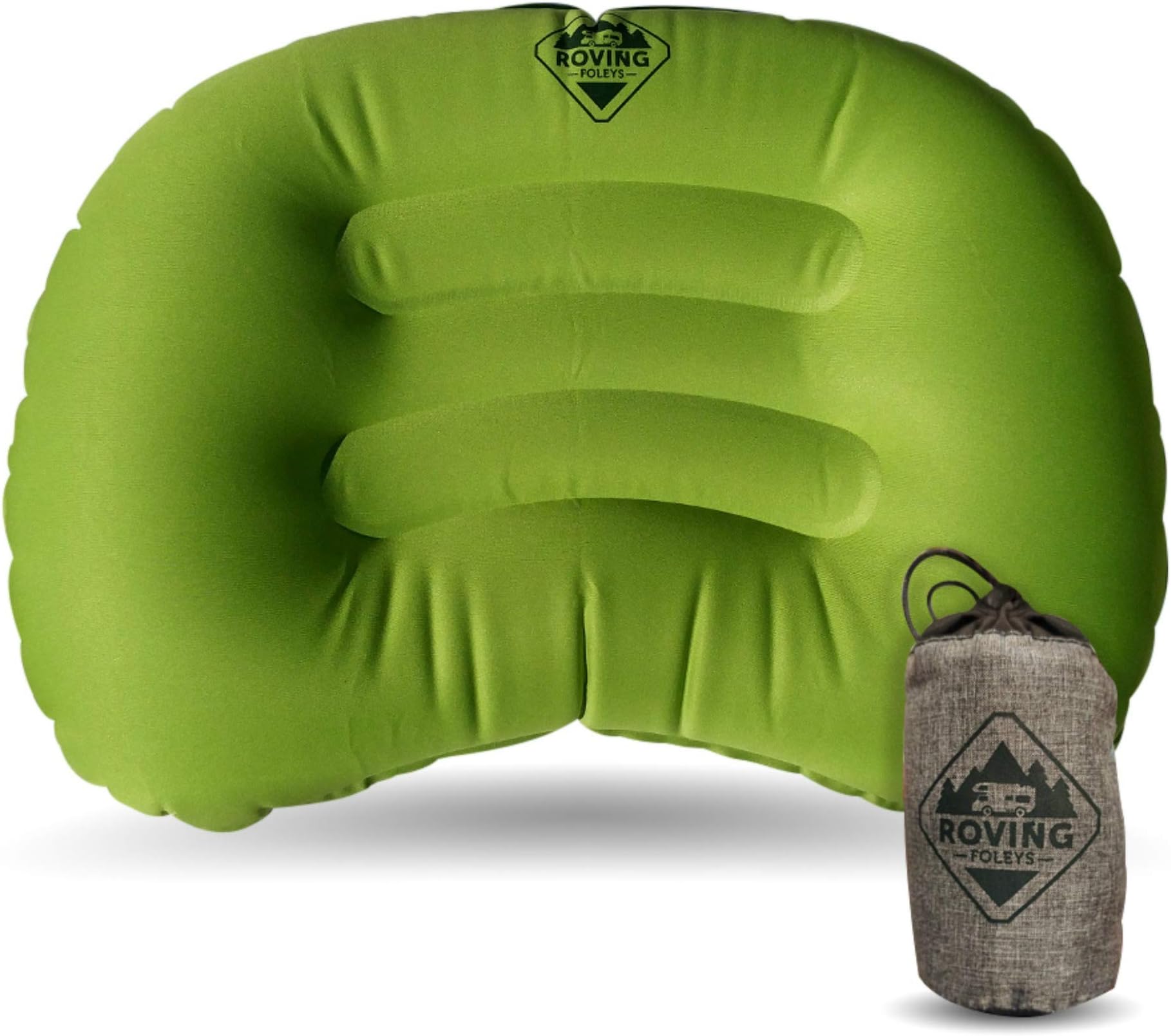 Travel Camping Pillow. Ultralight and Ultra Compact Inflatable Cushion Provides You With A Great Nightโs Sleep When On The Road Or Trails. Carrying Case Included