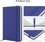 Lefute A6 Notebooks Pocket Note Pad Hardback 160 Pages Blue PU Leather Cover view 3