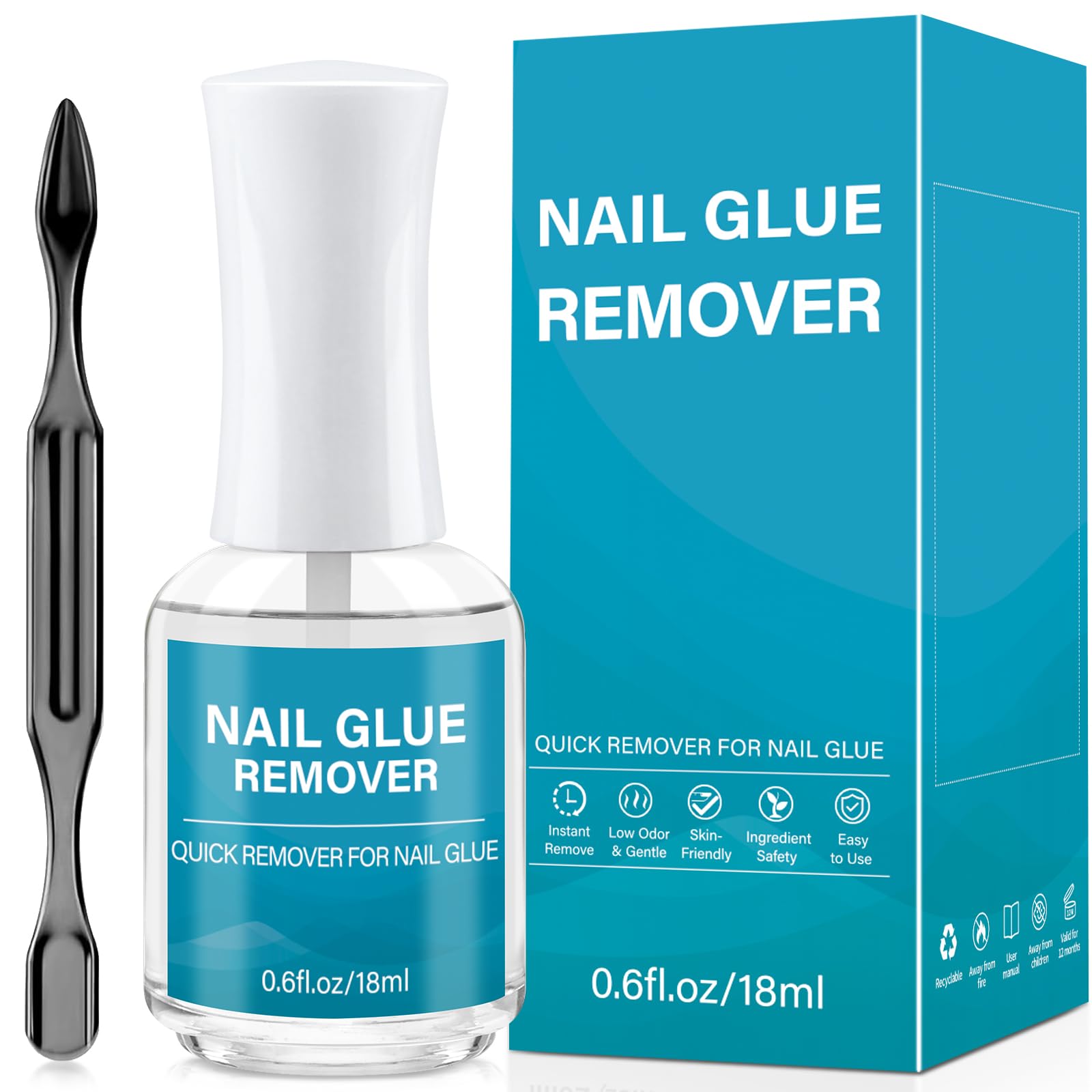 Photo 1 of Press On Nail Glue Remover, Quick Nail Glue Remover, Gentle Glue Off for Nail Tips Acrylic or Fake Nails,18ml