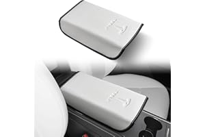 Tinlucys Armrest Cover Designed for Tesla Model 3/Y 2017-2023 2024,Leather Center Console Cover for Tesla Model 3/Y Interior Accessories White