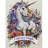 Unicorn Magic: 40 Beautiful Unicorn Coloring Designs for Adults, Relaxation and Stress Relief Coloring Book, 8.5x11 inches