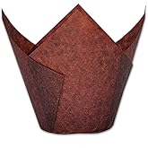 MyBakning Jumbo Extra Large size Brown Tulip Baking Cups 2-1/4"(Base diameter) x 3-3/4"(Wall height) Greaseproof paper baking cupcake Muffin liners, Case of 130 pcs
