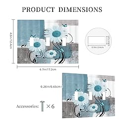 Flower Daisy Floral Teal Gray Abstract 3 Gang Light