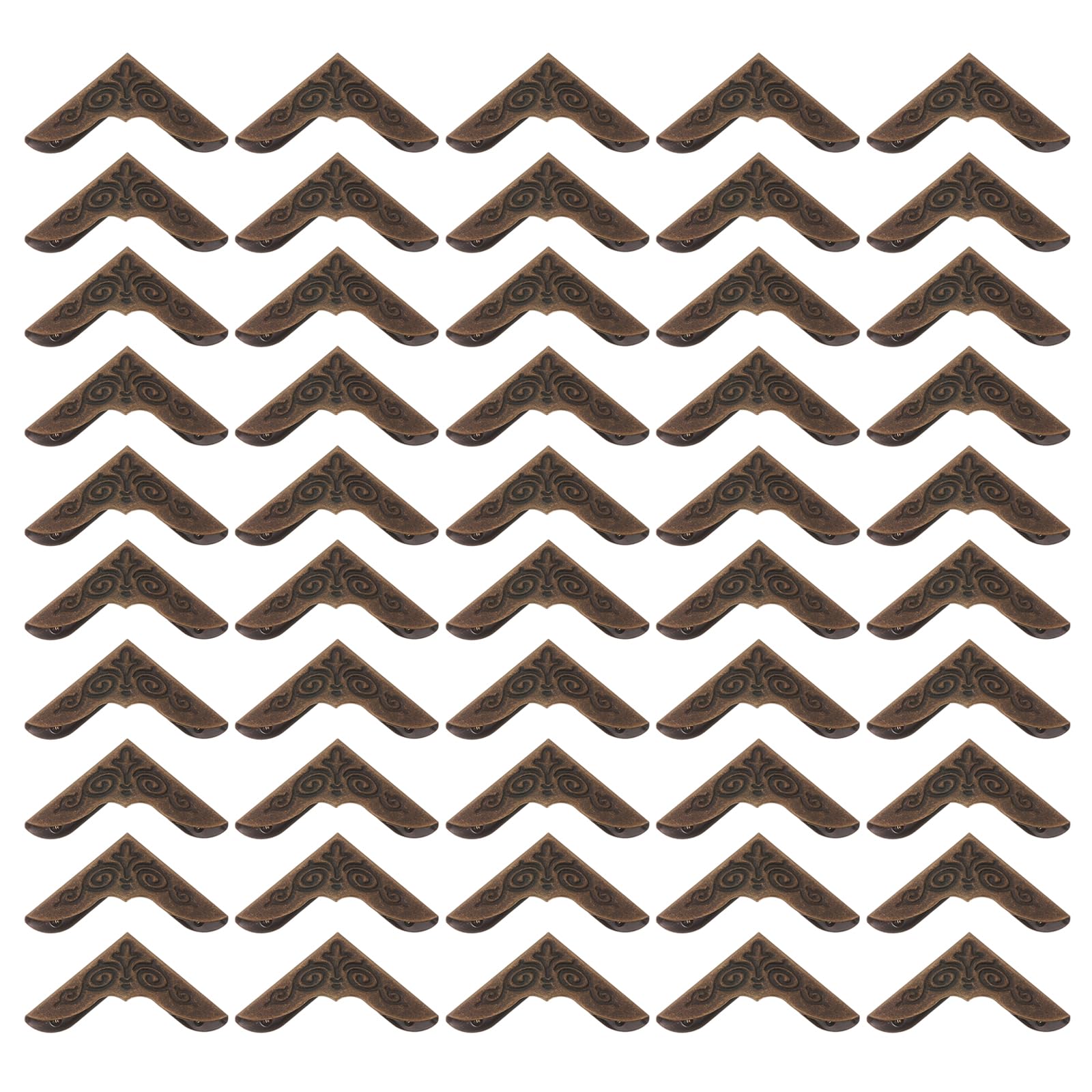 PATIKIL 30mm Metal Book Corners,50pcs Photo Corners Book Corners Protector Retro Metal Decorative for Crafting Scrapbook Photo Album Book Binding,Dark Bronze