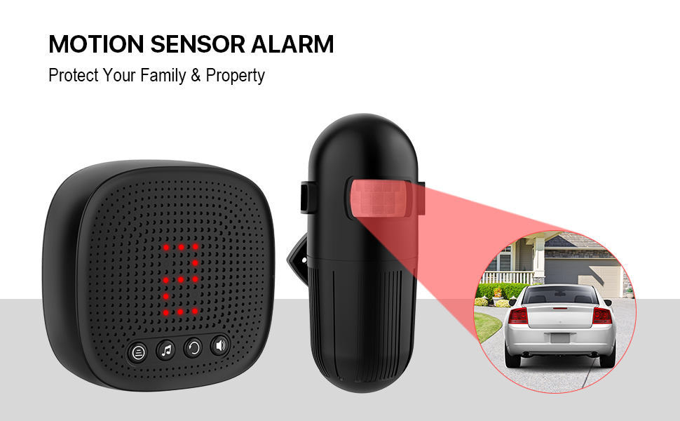Wireless Driveway Alarm, Motion Detector, 1000FT Long Range, 36