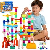 EagleStone 105PCS Marble Run Kit Marble Maze Construction Building Toy Set | Plastic and Glass Marbles, STEM Construction Building Race Track Set, Birthday Christmas Gift for Boys Girls Ages 3 to 12