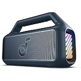 Soundcore Boom 2 by Anker, Outdoor Speaker, 80W, Subwoofer, BassUp 2.0, 24H Playtime, IPX7 Waterproof, Floatable, RGB Lights, USB-C, Custom EQ, Bluetooth 5.3, Portable for Camping and Beach - Blue