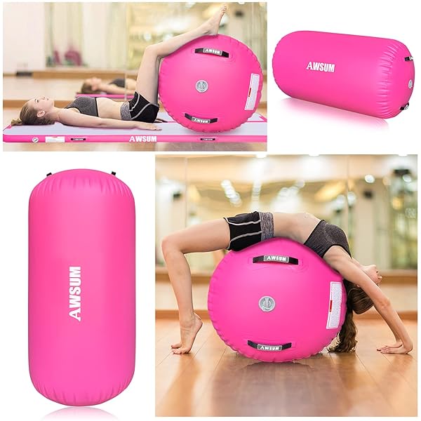 AWSUM 10FT TUMBLING MATS WITH ROLLER INFLATABLE GYMNASTICS MAT TUMBLE TRACK WITH ELECTRIC PUMP FOR HOME USE/GYM