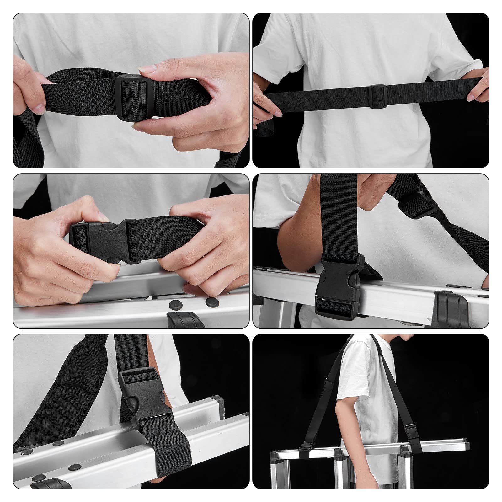 Archerest Kick Scooter Straps, Adjustable Carrying Strap with Non-Slip Shoulder Pad, Compatible with Segway Es1/es2/es2 Pro/es4/f30/f40/e8/e10/c10/e22/e25/max Mijia M365 (Black)