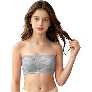 Girl Strapless Bandeau Bra with Removable Padding Wirefree Non Slip Tube | Top Bralette Seamless Comfort Training Bras