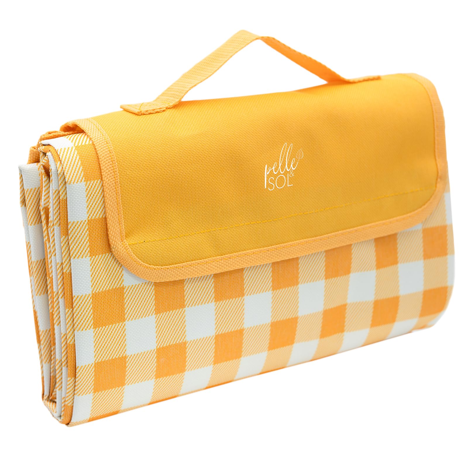 Pelle & Sol Picnic Blanket Waterproof, 200x140CM Foldable Picnic Mat - Outdoor Beach Blanket - Slip Resistant w/Carrying Handle - Sandproof & Washable Beach Mat for Garden, Hiking, Camping