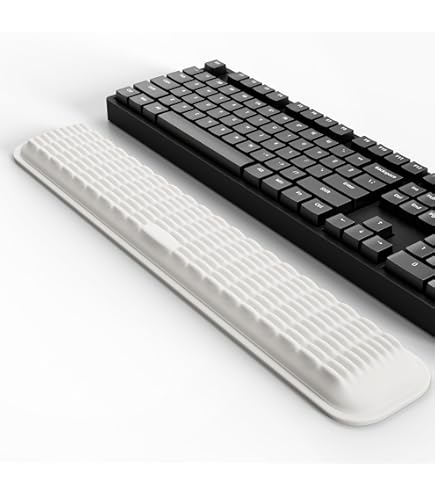 Keyboard Wrist Rest Pad Ergonomic Support For Computer Laptop Typing White Marble 138 X 28 - View #3