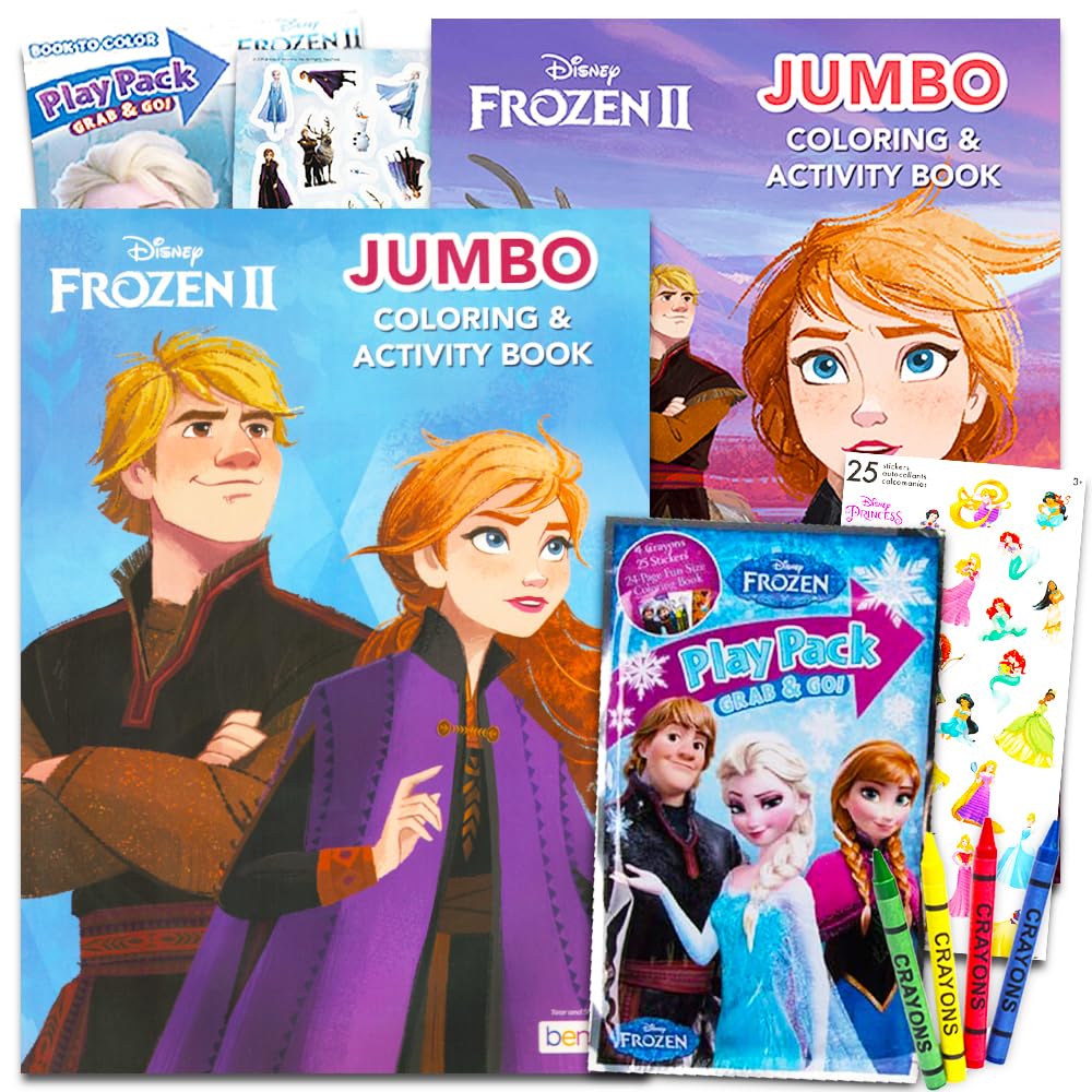 Disney Frozen Coloring Book Set with Crayons and