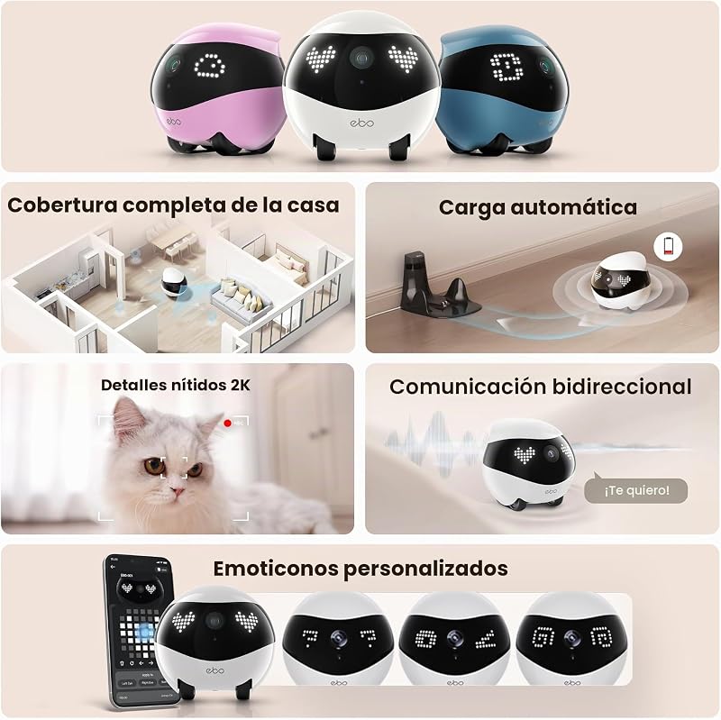Air 2 FamilyBot Inteligente cámara de vigilancia 2K, Robot con autocarga, Robot Patrulla para vigilancia doméstica, cámara inalámbrica para Perros y cámara de Gato con visión Nocturna