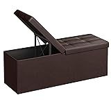 SONGMICS 43 Inches Folding Storage Ottoman Bench