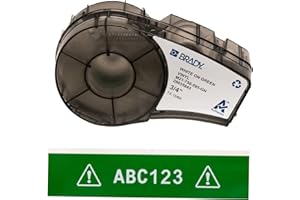 Brady M21-750-595-GN BMP21 Tape B- 595 Indoor/Outdoor Vinyl Film Size: 3/4" X 21', White/Green