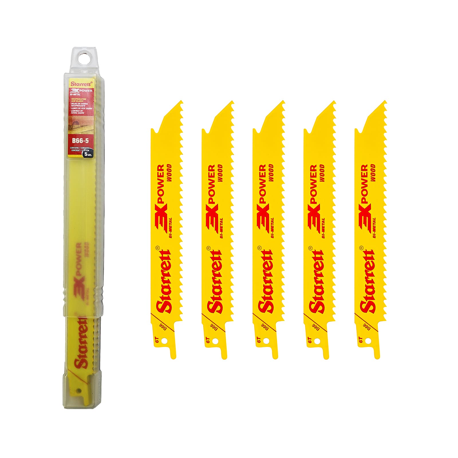 Starrett Wood Cutting Reciprocating Saw Blades 150mm (6-inch) - Pack of 5