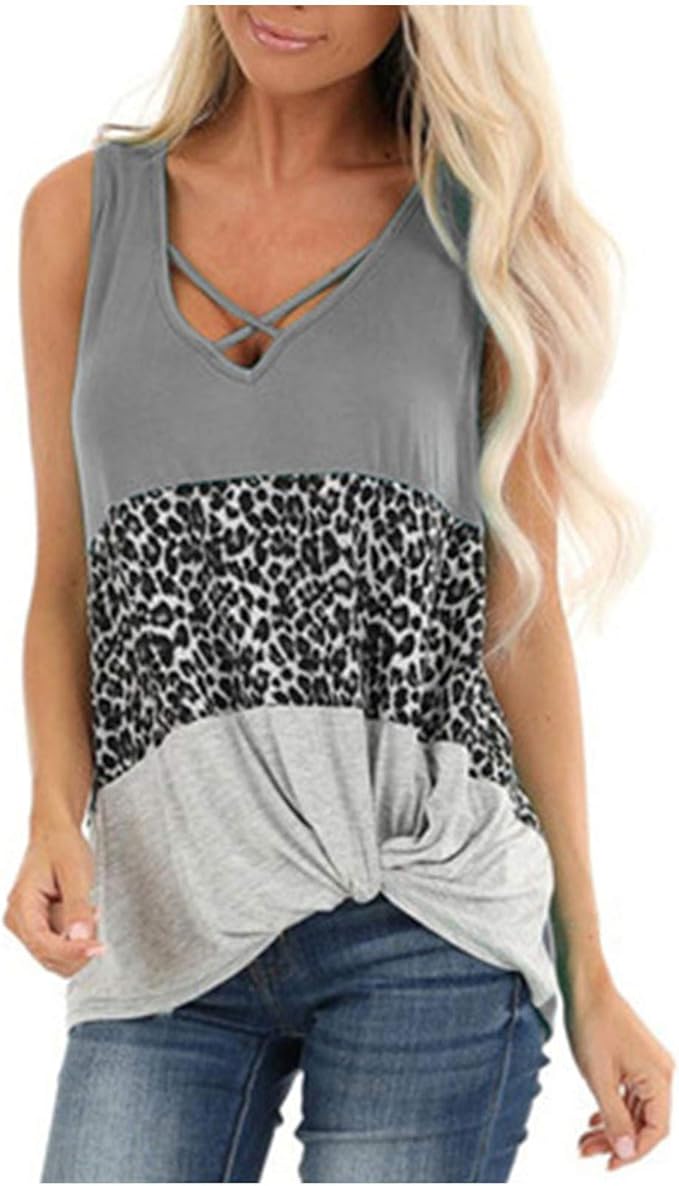 Ygvvafk Oversize Tshirt Damen Lang, Ärmelloser V-Ausschnitt mit