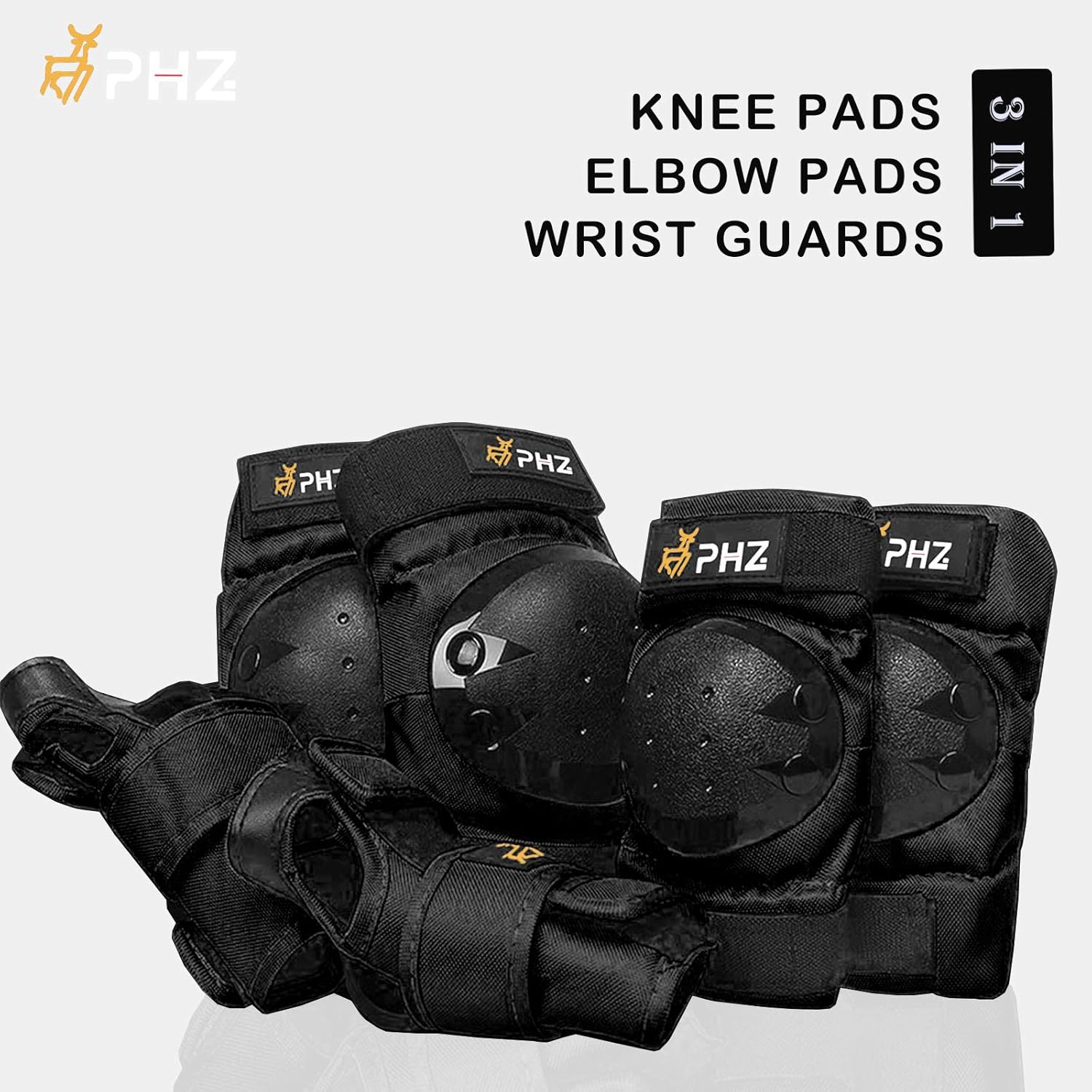 PHZ. Adult/Kids Knee Pad Elbow Pads Wrist Guards Protective Gear Set for Multi Sports Skateboard Inline Roller Skatings Cycling Biking Riding BMX Bicycle Scooter : Sports & Outdoors