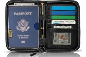 EPIMA Passport Holder for Travel Essentials, RFID Blocking Protector Passport Wallets, Passport Document Organizer Case for Travel Must Have, Passport Book for Women, Couple, Family Cards, Tickets, ID, Cash