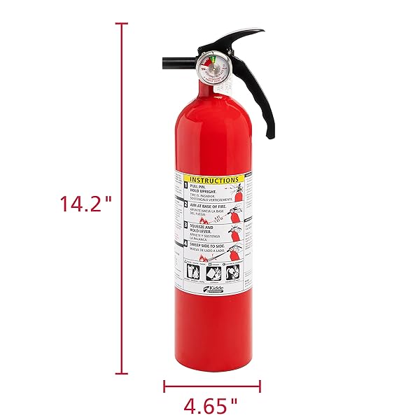 KIDDE FIRE EXTINGUISHER FOR HOME, 1-A:10-B:C, DRY CHEMICAL EXTINGUISHER, RED, MOUNTING BRACKET INCLUDED, 2 PACK