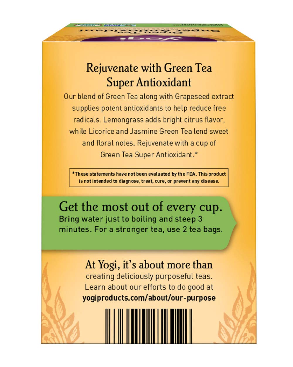 Yogi Tea, Green Tea Super Antioxidant, 16 Count : Grocery & Gourmet Food