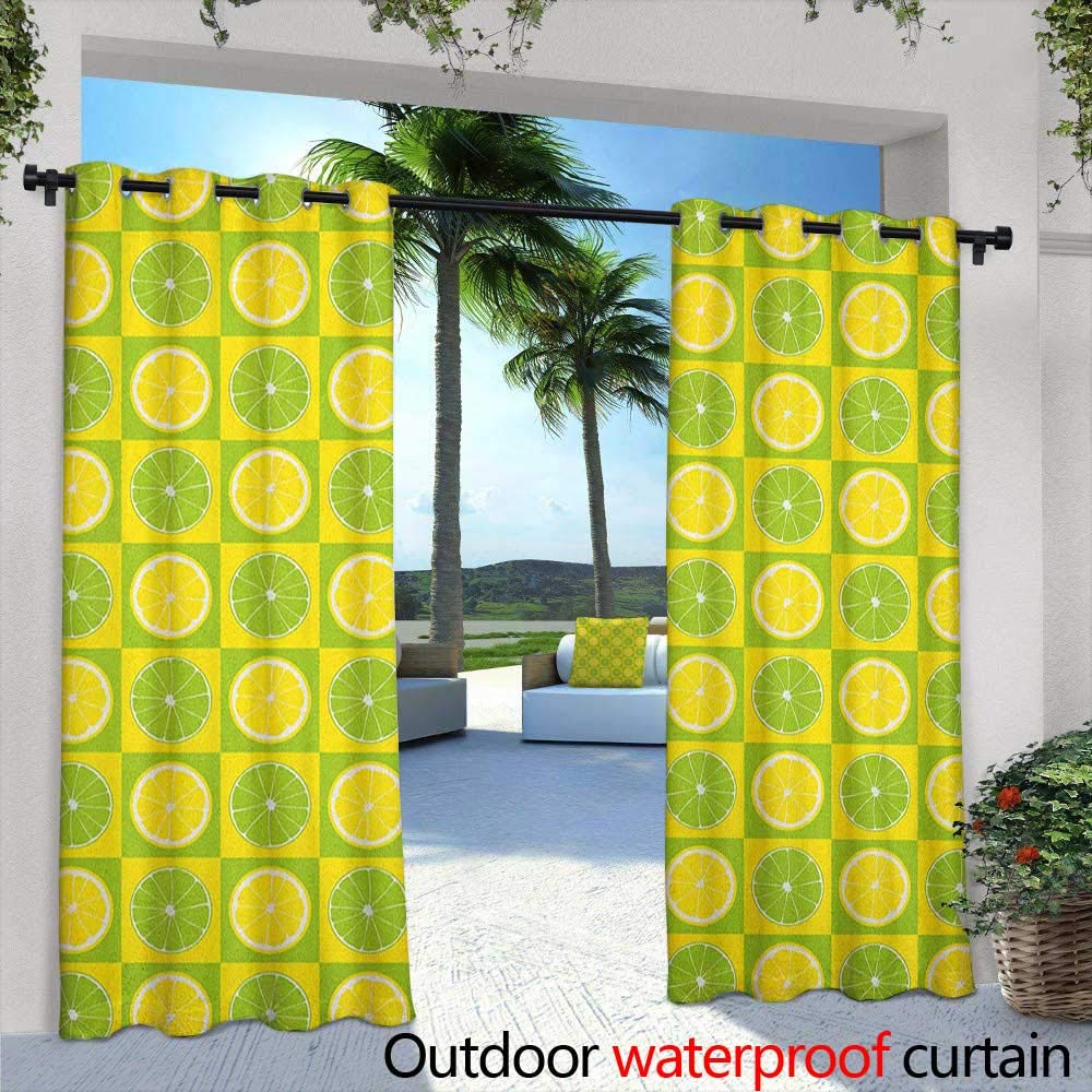 Amazon Com Loveeo Lime Green Grommet Outdoor Curtains Lemon And