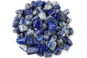 IMALY Lapis Lazuli Tumbled Chips Stone Polished Crushed Healing Crystal Quartz Pieces Irregular Shaped Stones for Home Decorative Stones Vases Plants Succulents 0.5lb