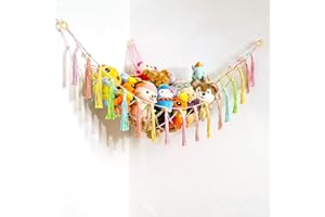 Xiaheshu Macrame Stuffed Animal Net or Hammock Hanging Net for Plush Toy Holder Squishmallow Net Toy Hammock for Stuffed Animals Storage Ideas Plushie Net Hammock, X-Large