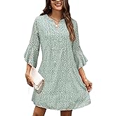 CiCiBird Summer Dresses for Women 3/4 Sleeve V Neck Dress Casual Vacation Clothes