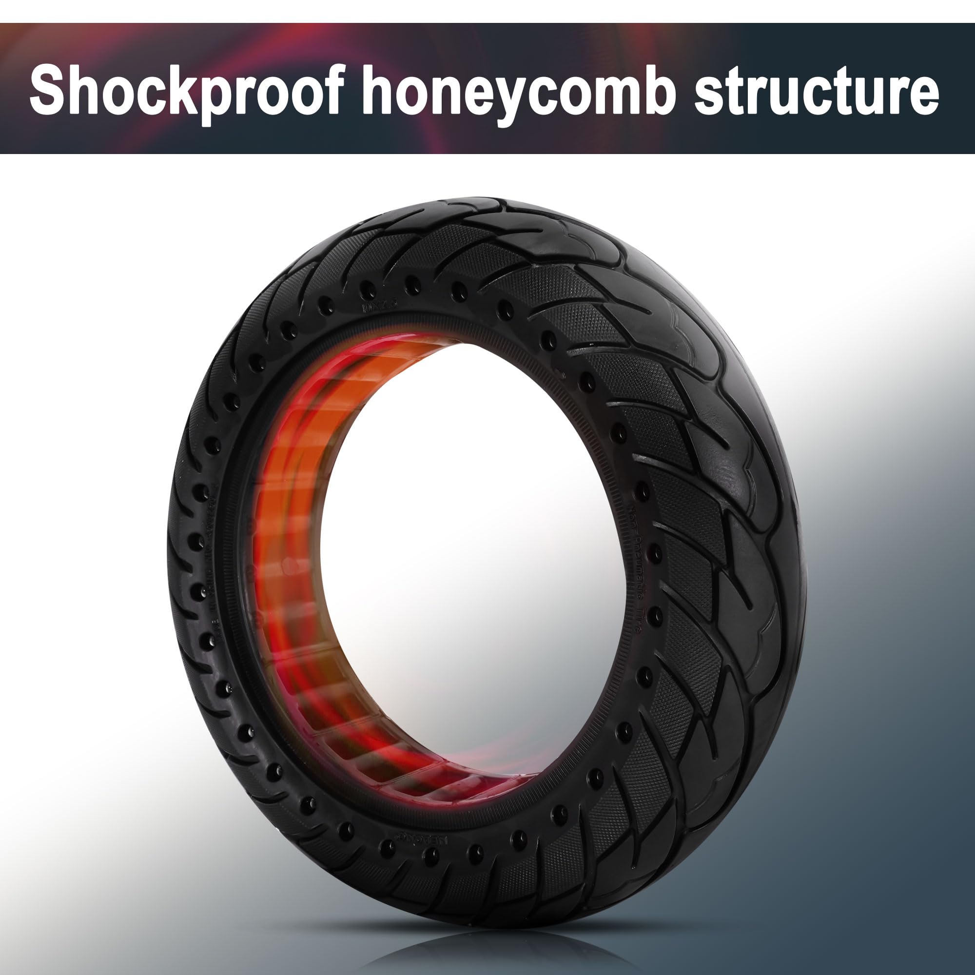 RUTU 2 PCS 10x2.5 Inches Solid Tire for Segway Ninebot MAX G30 G30P G30LP Gotrax G5 G6 Hover 1 Alpha Zero10X OKAI Neon Pro 60/70-6.5 Electric Scooter Replacement Wheel