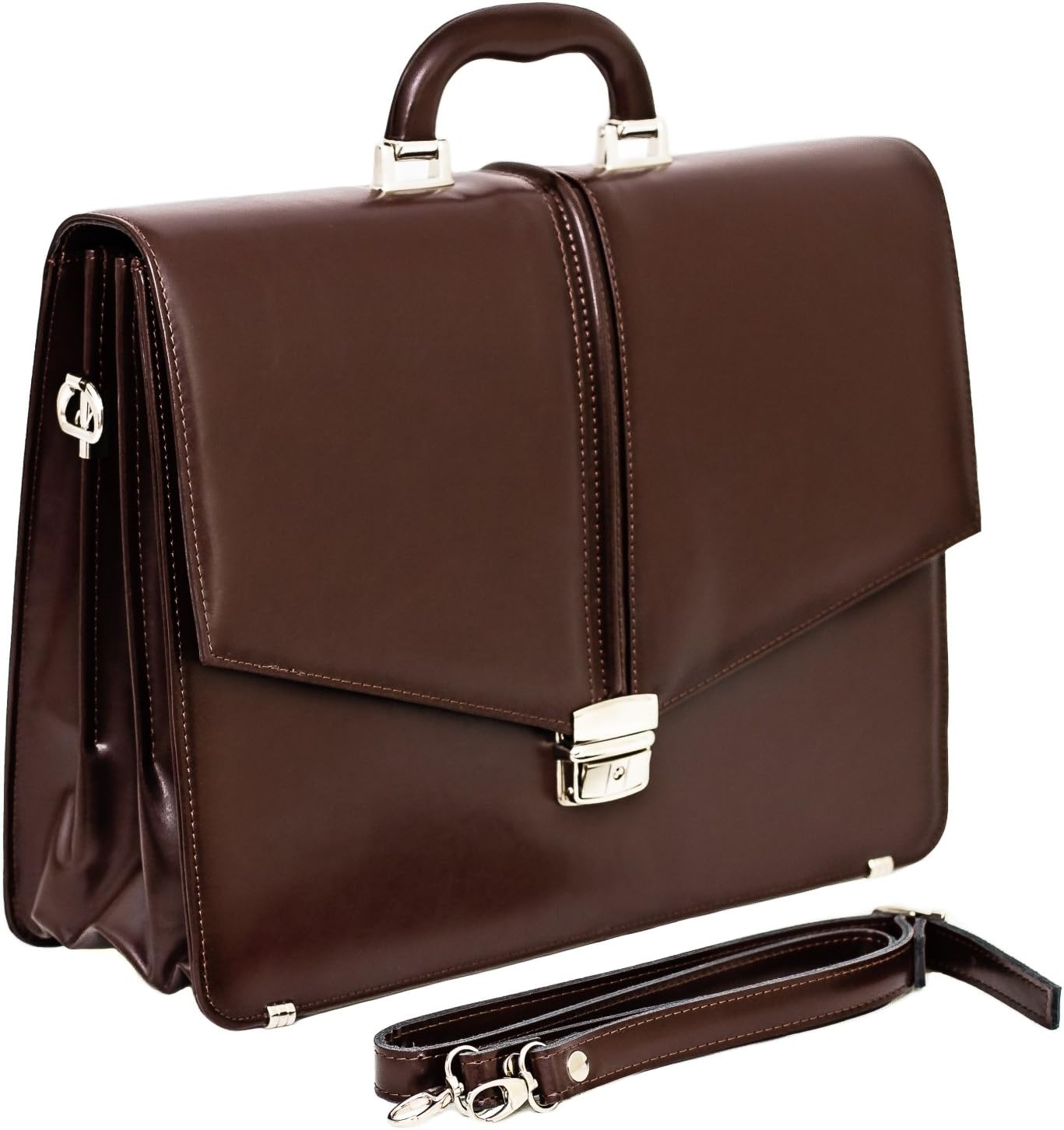Brown Medium Size Real Leather Executive Business Briefcase | Smart Work Bag | Classic Briefcase