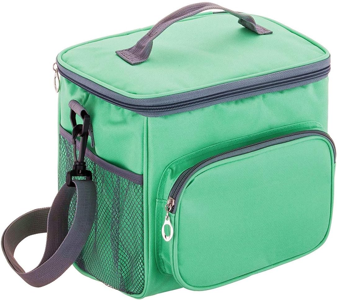 Lunch Bag Insulated Cooler Box - Thermal Lunch Tote with Adjustable Shoulder Strap - Collapsible Picnic Cooling Bag - Insulated up to 4-6 Hours, Perfect for Camping, Party & Work - 12 Cans 10L Green