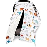 ManFaiSky Car Seat Cover Baby, Soft Carseat Covers Baby Girl, Multi-Use Nursing Cover & Infant Carseat Canopy, Animals