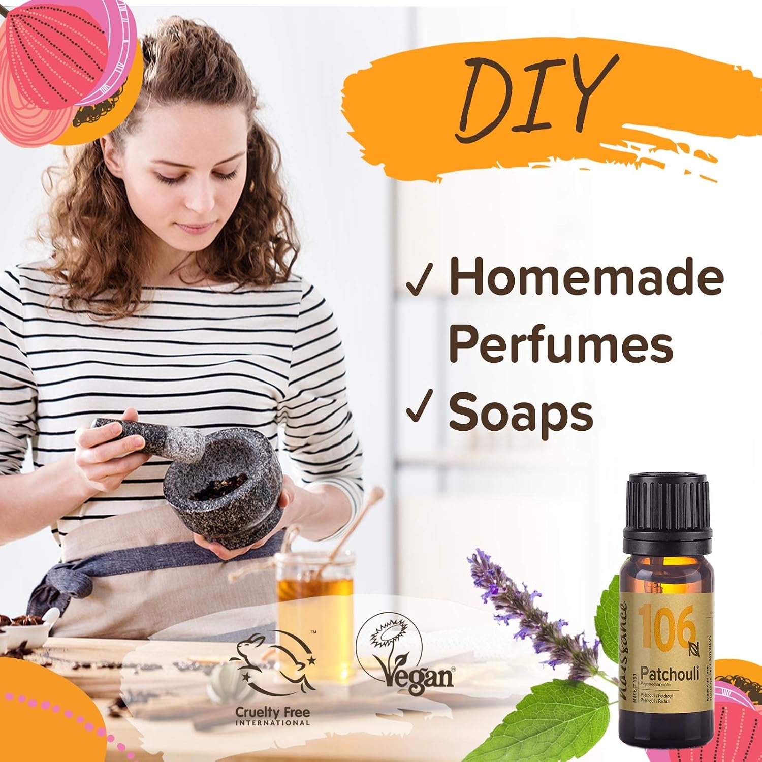 Naissance Patchouli Essential Oil (no. 106) 10ml - Pure, Natural, Cruelty Free, Vegan and Undiluted - to for Aromatherapy & Diffusers - Image 4