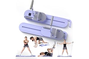 Lerpio Pilates Board, 20 in 1 Portable Pilates Reformer Machine with Resistance Band, Pilates Board for Home Workout, Multifunctional Pilates Reformer Board for Full Body Workout