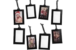 Klikel Hanging Picture Frame Ornaments - Set of 8 2x3 Black Hanging Photo Frame
