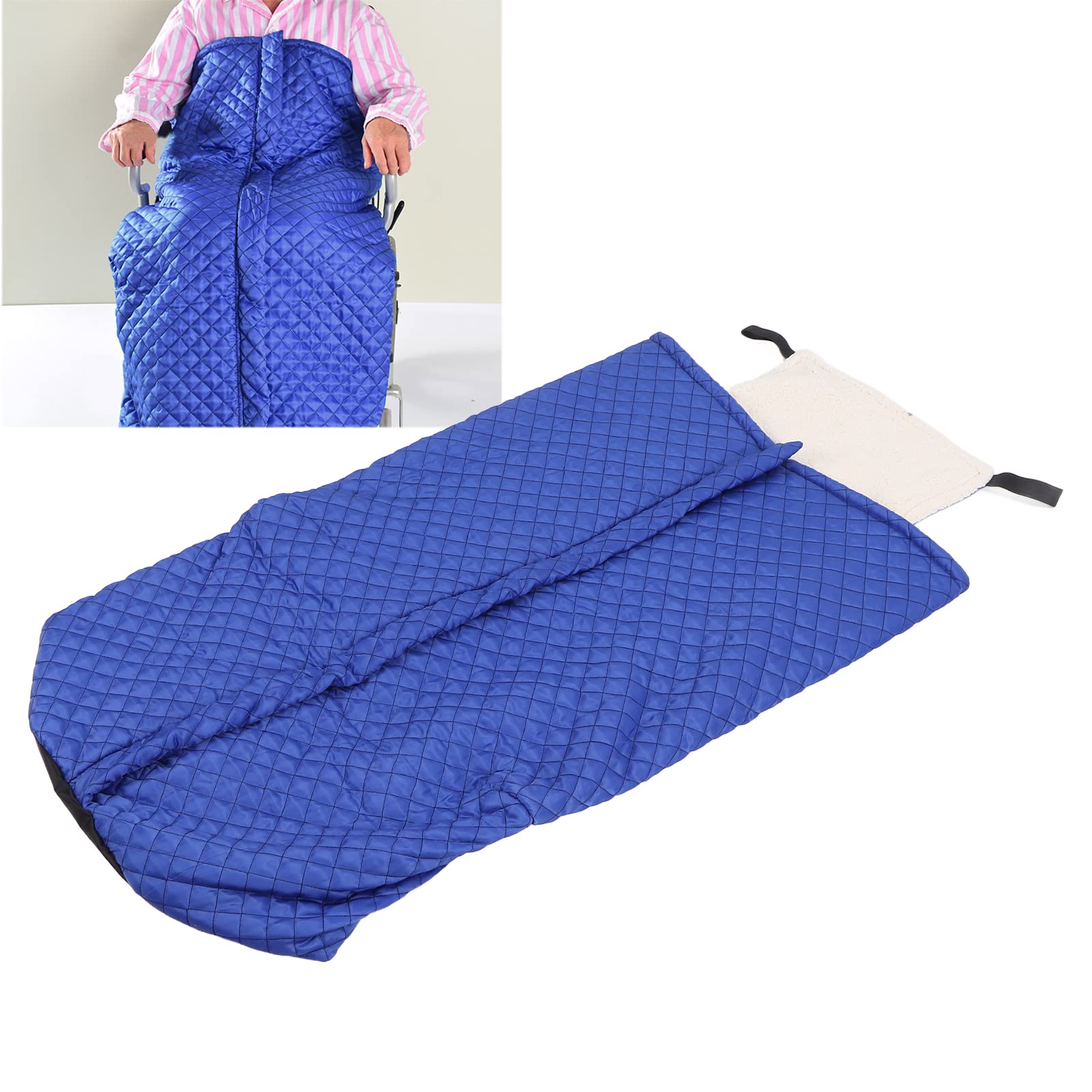 Wheelchair Blanket Thicken Half Wrapped Keep Warm Blanket Wheelchair Wrap Blanket Leg Warmer Blanket (Blue)