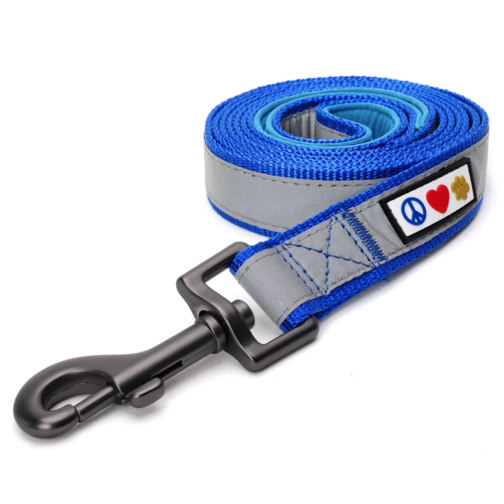 Pawtitas Reflective Dog Lead | 1.8M Comfortable Padded Handle | Blue, Size 6 ft