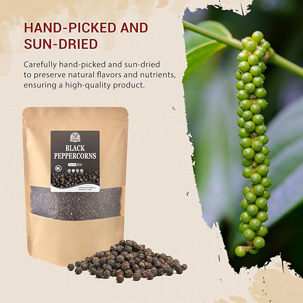 52USA BLACK PEPPERCORNS, 12OZ (PACK OF 1), PEPPERCORNS FOR GRINDER REFILL, GLUTEN-FREE, KOSHER, WHOLE PEPPERCORNS, ALL NATURAL BLACK PEPPER