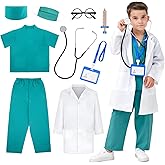 MGparty Doctor Costumes for Kids Halloween Cosplay Dress Up Accessories for Boys Girls Ages 3-10