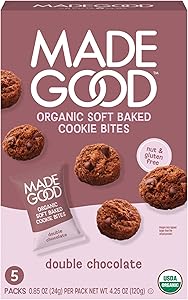 MadeGood Double Chocolate Soft-Baked Cookies, 0.85oz Each, Organic Snacks
