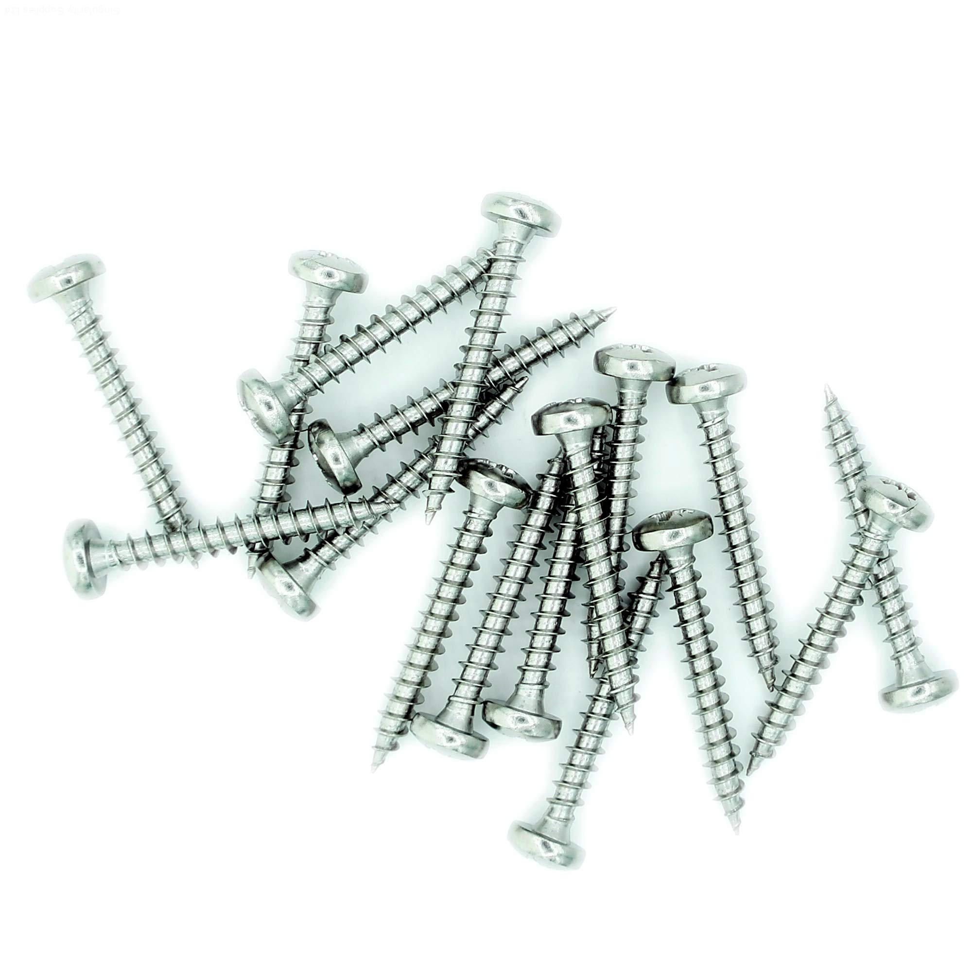 No.10 x 1 (5mm x 25mm) Pozi Pan Chipboard Screw - Stainless Steel (A2) (Pack of 20)