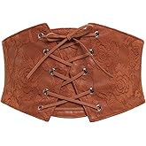Bbonlinedress Womens Lace-up Corset Waist Belt Elastic Stretch Wide Band Waspie Underbust Cincher Belt