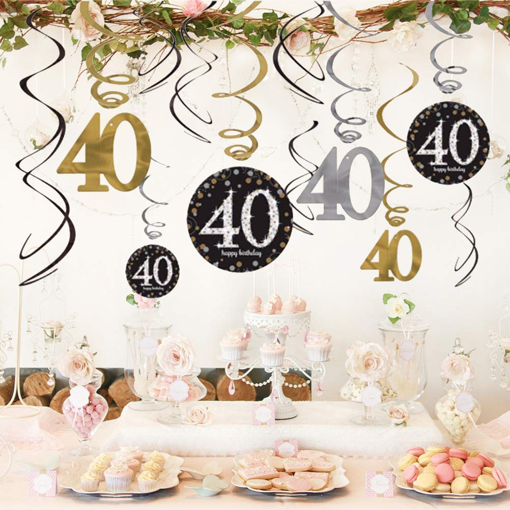 Bestoyard 12pcs 40th Birthday Party Decorations Happy Birthday