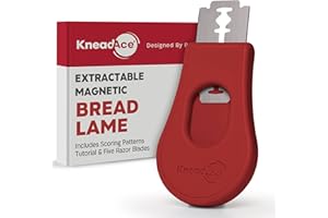 KNEADACE Extractable & Magnetic Bread Lame Dough Scoring Tool - Professional Sourdough scoring tool for Sourdough Bread baking & Bread Making Tools - Scoring Patterns booklet & 5 Razor Blades